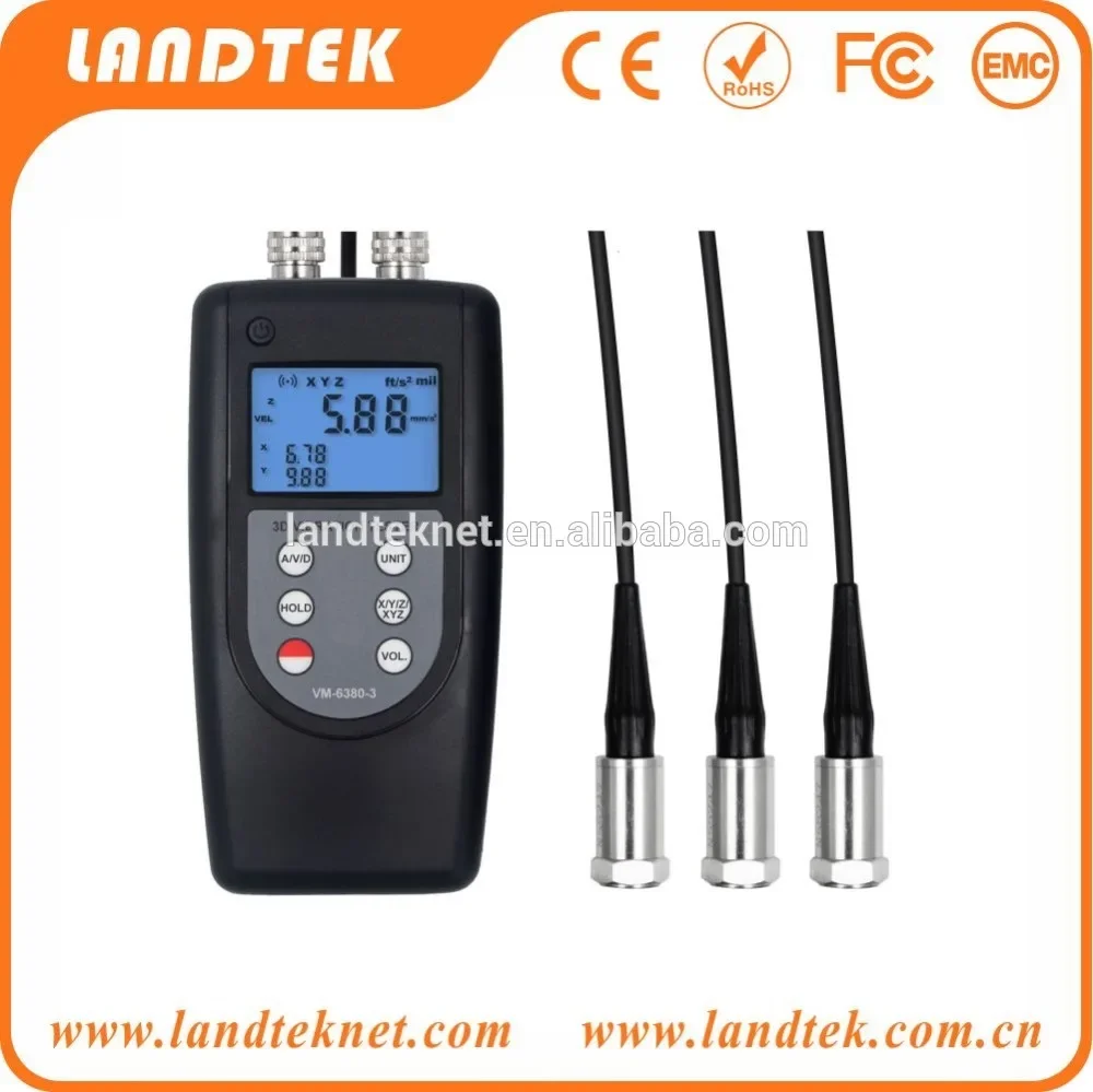 Manufacturer LANDTEK Vibrometros  3 Channels Vibration Meter Tester  VM-6380-3