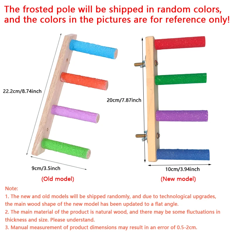 4/6/8 Step Bird Climbing Ladder Parrot Toy Ladder Bird Interaction Fun Climbing Toys Wooden Exercise Rack