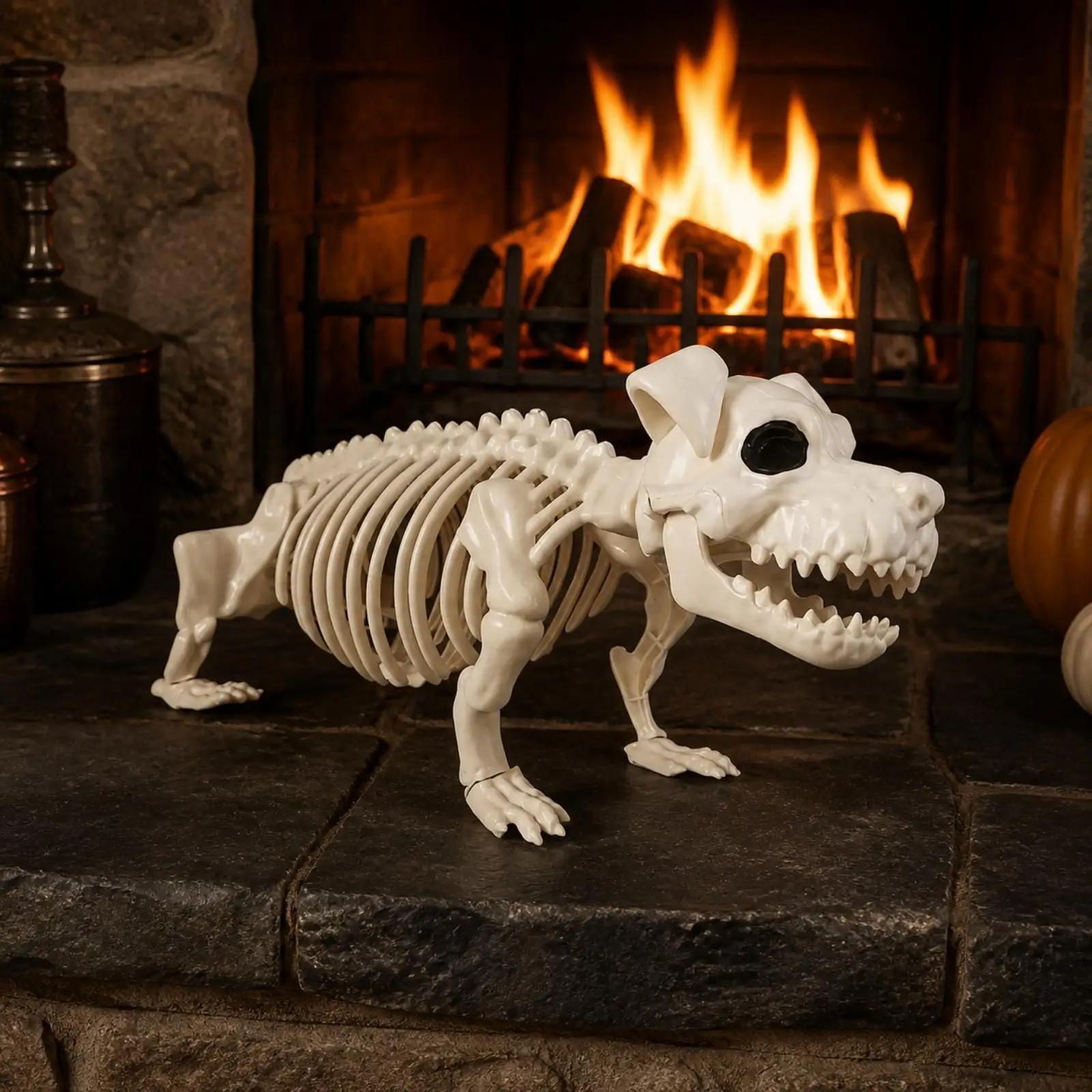 Spooky Skeleton Decor for Halloween Lawn Freestanding Plastic Skeleton Toy with Ribcage Details for Seasonal Frightening Setup
