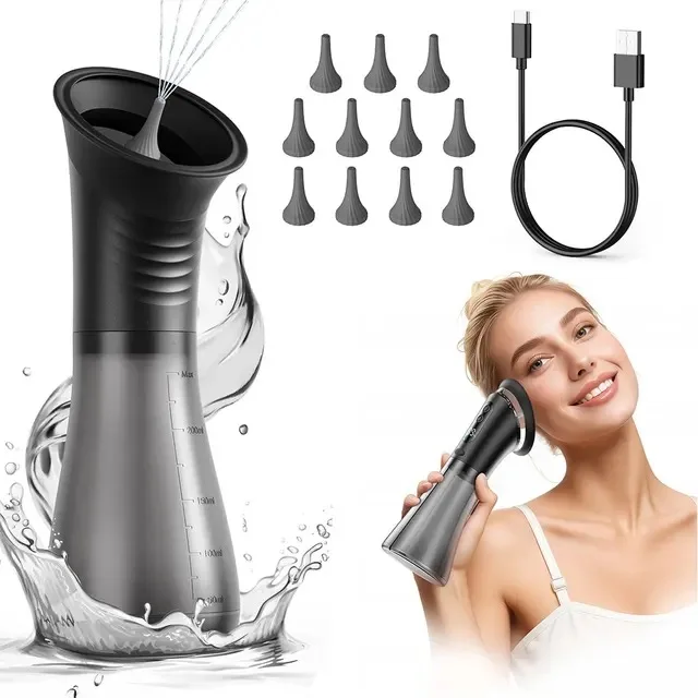 

Electric Ear Wax Removal System Water Powered Ear Cleaning Tool with Irrigation Flusher 3 Pressure Settings Safe & Effective