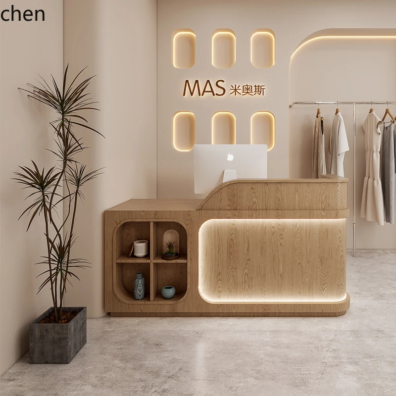 تشيكوسلوفاكيا الحديثة بسيطة متجر الملابس صالون حلاقة صالون تجميل خزانة استقبال أمين الصندوق الصغيرة