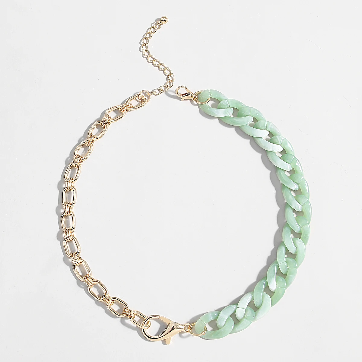 ALLYES Chunky Acrylic Chain Patchwork Necklace for Women Men Fashion Thick Link Choker Necklaces Jewelry Gifts