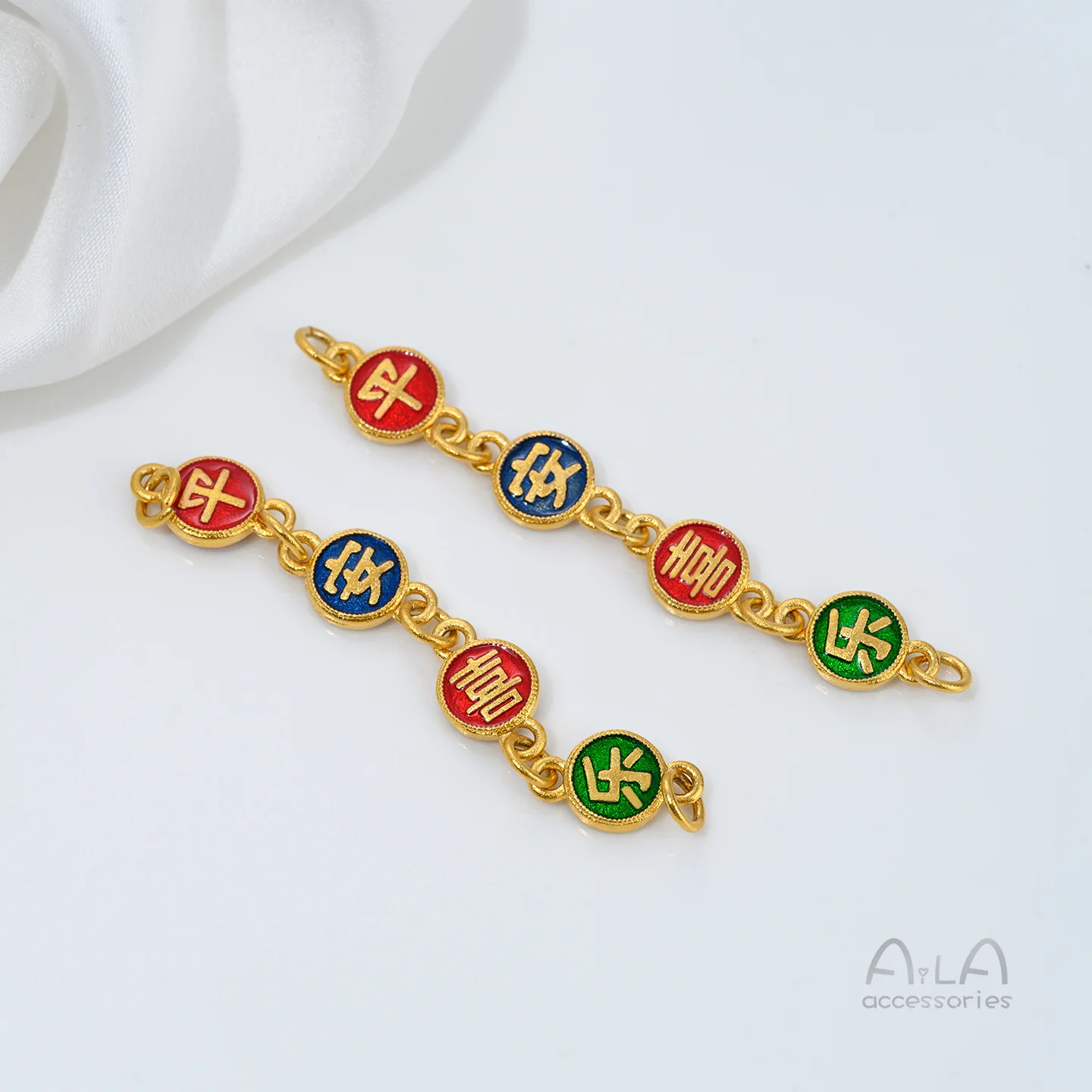 Long-Lasting Vintage Sand Gold Enamel Gourd Safety Extension Chain, DIY Connector for Necklace Bracelet