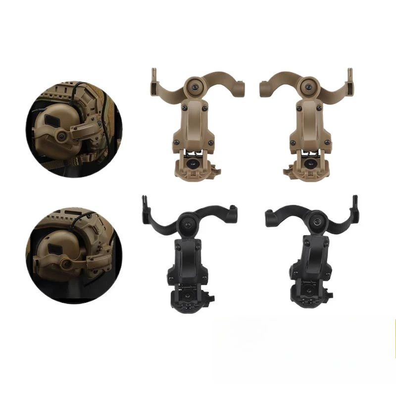 Pickup Headset Rail Mount Bracket Multi-angle Adjustable Flip Design Earcup Fixing Accessory for Helmet