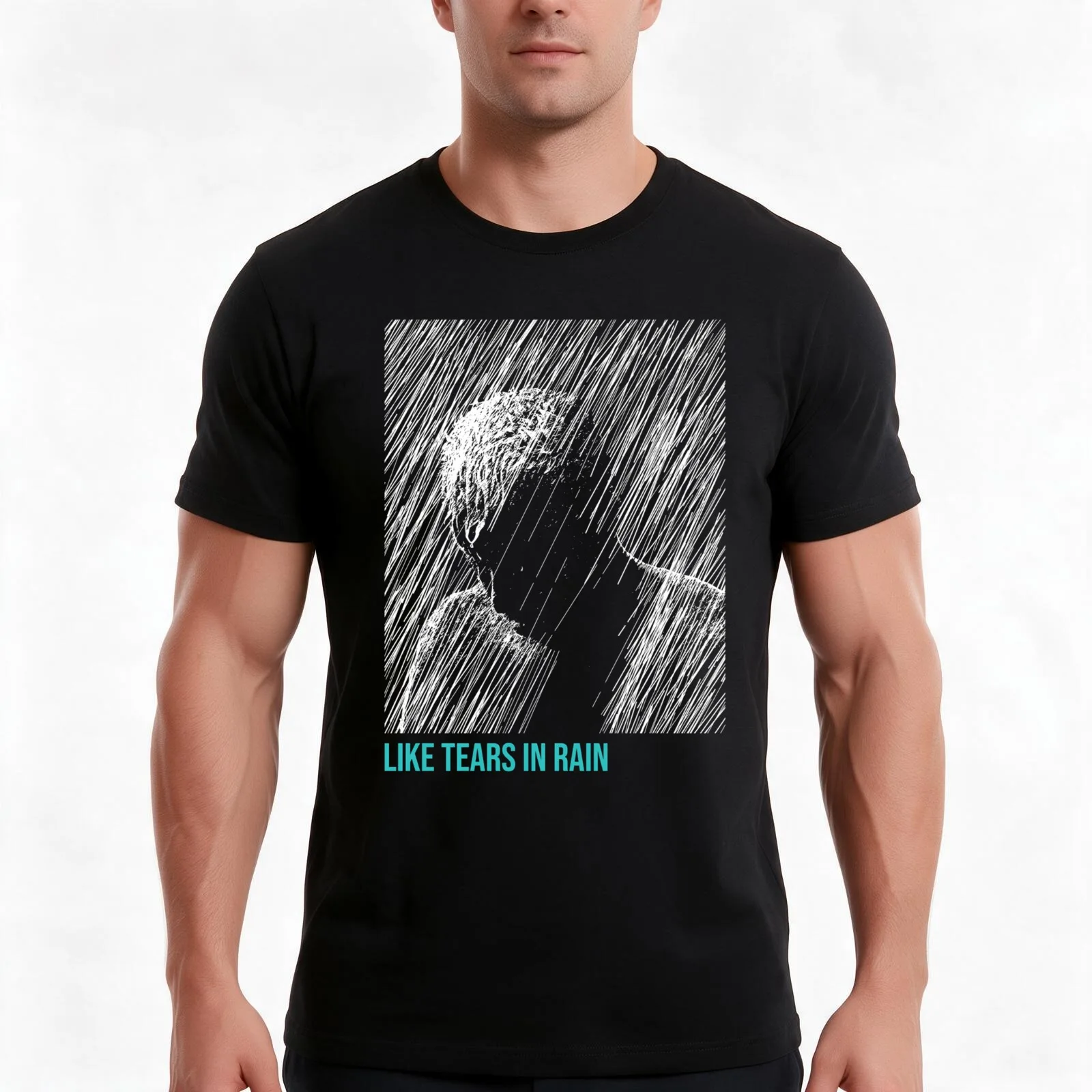 Like Tears In Rain T-Shirt Summer Casual Cotton Tee Oversized Streetwear Tops Vintage Graphic Print Loose Fit Short Sleeve