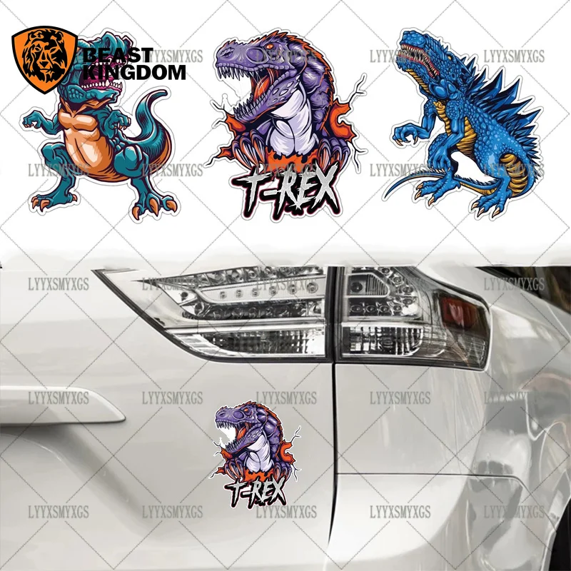 Self-Adhesive Custom T-Rex Jurassic reptile Car Stickers Waterproof Sunscreen Vinyl Decal PVC Wholesale Car Decoration