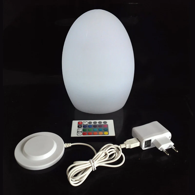 D14*H19cm, Rechargeable LED Table Lamps, Egg Mood Shape, Lighting Bar Furniture Set, Inductive Charging, 1Pc