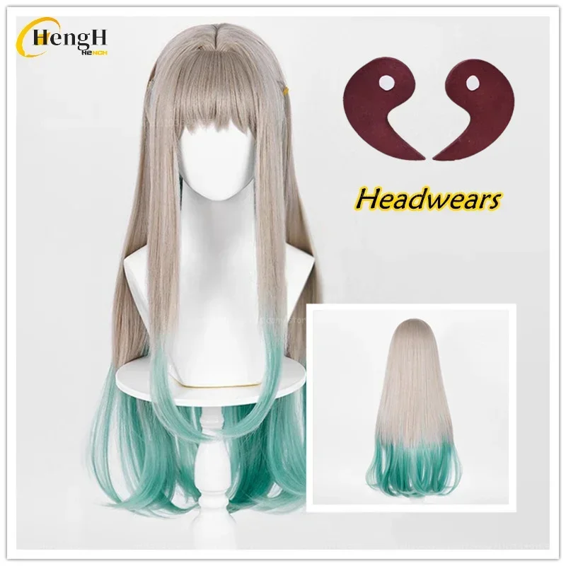 

New! Yashiro Nene Synthetic Hair Anime Long 78cm Grey Green Curly Wig Nene Heat Resistant Hair Party Woman Cosplay Anime Wigs