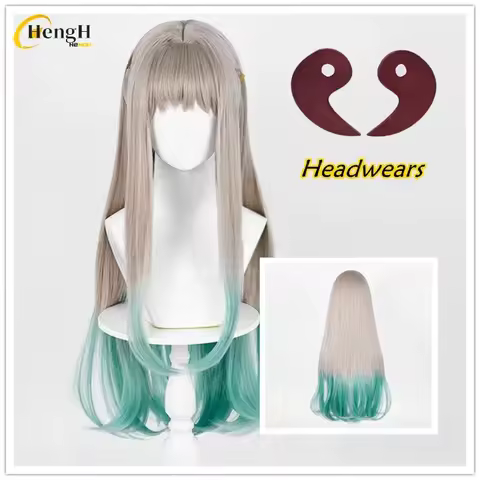 New! Yashiro Nene Synthetic Hair Anime Long 78cm Grey Green Curly Wig Nene Heat Resistant Hair Party Woman Cosplay Anime Wigs