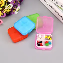 Mini Organizer Case 4 Grids Pill Box Tablet Pill Case Travel Drug Dispenser Storage Container Medicine Boxes Dispensing Medical