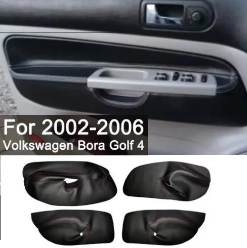 Microfiber Front / Rear Door Panels Armrest Leather Cover Protective Trim For VW Golf 4 Bora Jetta MK4 1998 -2006 with Fittings