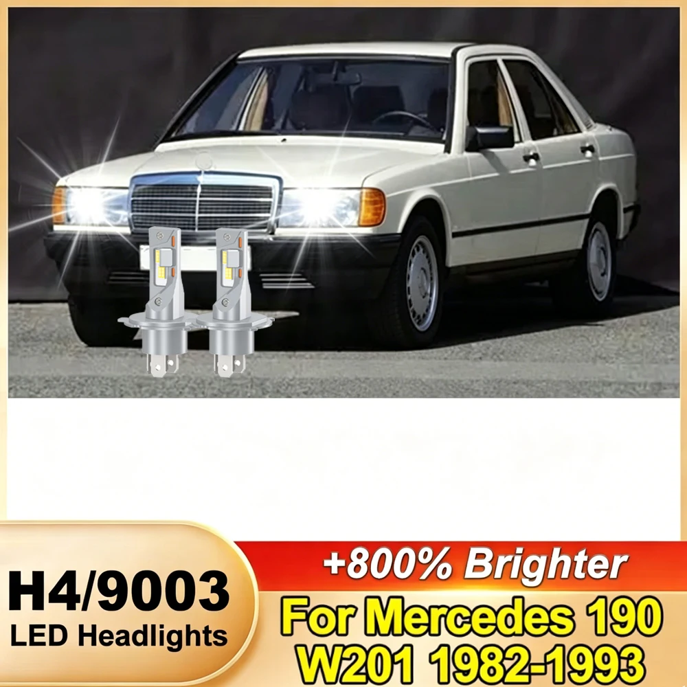 

LED Headlight Bulb H4 Canbus 6000K Super Bright For Mercedes 190 W201 1982 1983 1984 1985 1986 1987 1989 1990 1991 1992 1993