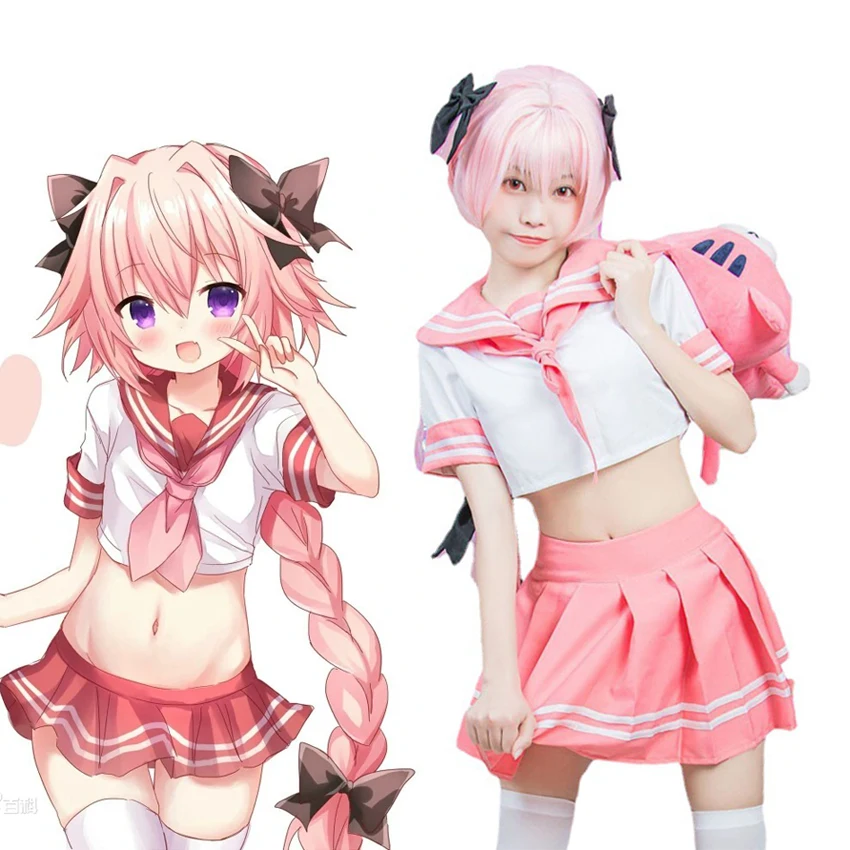 

Fate Apocrypha Astolfo Rider Cosplay Anime Japanese Student Halloween Costume for Woman Carnival Dress Maid Masquerade Disguise