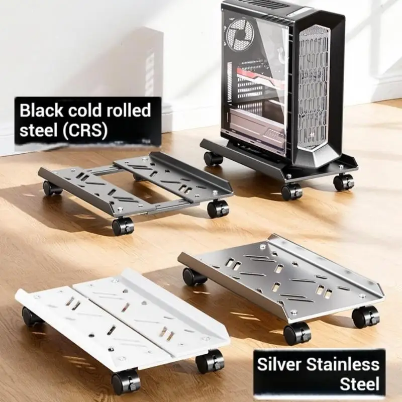 1Pcs  Adjustable CPU Stand Universal Under Desk Bracket Hollow Design PC Tower Elevated Storage Holder for Home Office