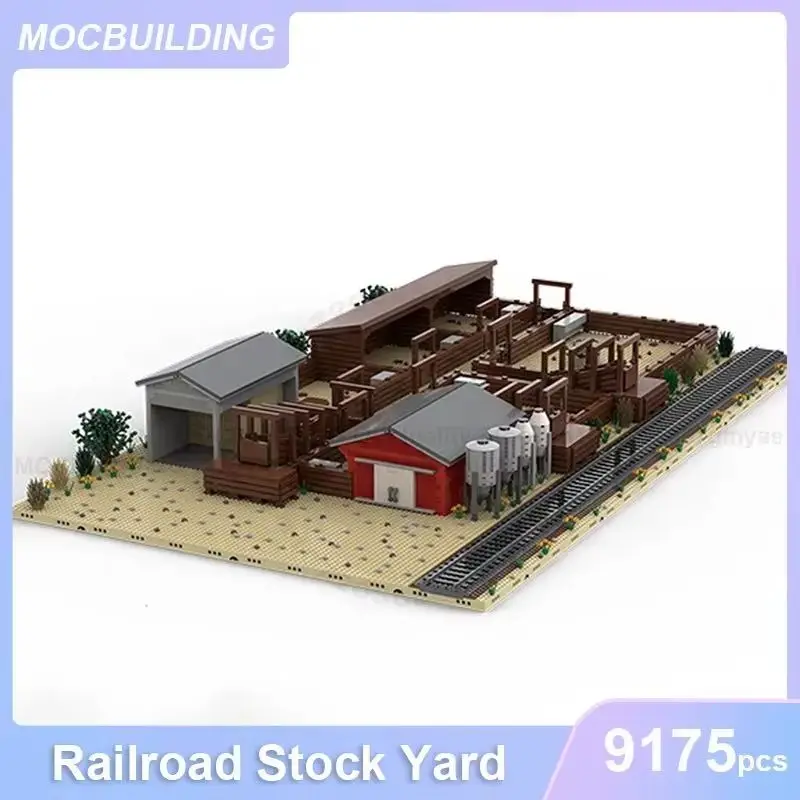 Railroad Stock Yard Transportation Architecture Model MOC Building Blocks DIY Assemble Bricks Collection Toys Gifts 9175PCS