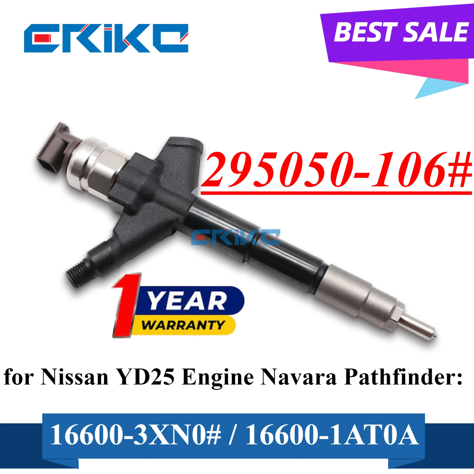 New 295050-1060 16600-1AT0A Auto Fuel Injector 16600-3XN0# 295050-1061 For Denso Nissan YD25 Engine Navara Pathfinder DCRI301060