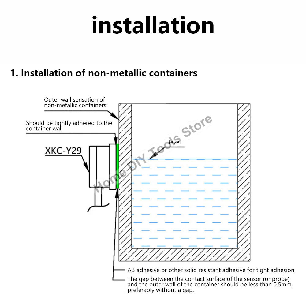 Non Contact Liquid Level Sensor Contactless Water Tank Water Level Sensor for Tank Water Level Control