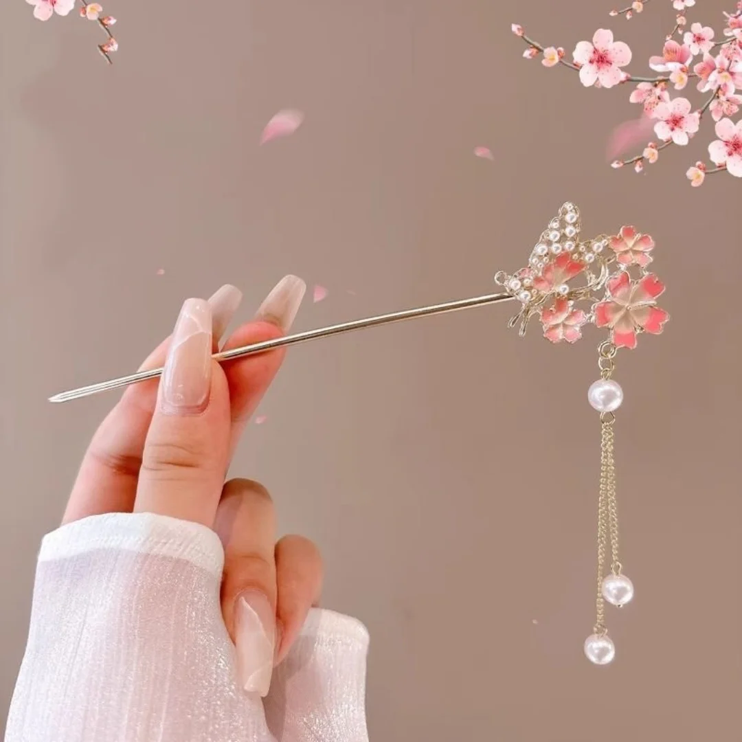 دبوس شعر مهدب جديد على الطراز الصيني، دبوس شعر أنيق على الطراز القديم للنساء، دبوس شعر لتضفير الشعر، معطف العلم لـ Ha #3