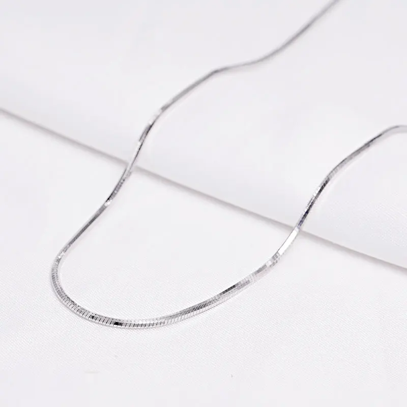 Octagonal Snake Chain Sterling Silver Plated 18K Gold Collarbone for Women Light Luxury Niche Minimalist High-end Jewelry