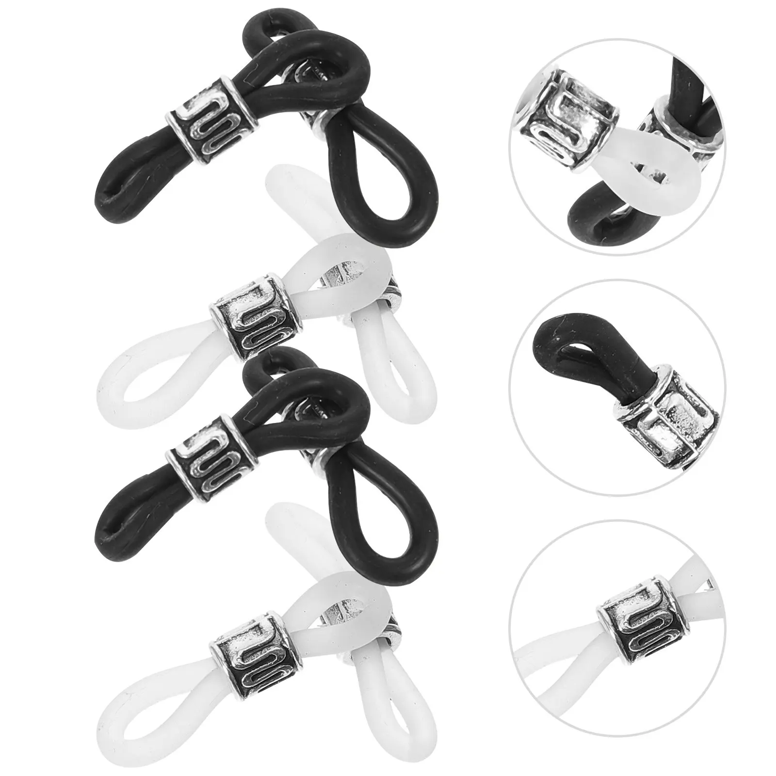 

20 шт. силиконовых коннекторов для цепочек для очков, противоскользящие держатели для цепочек для очков для чтения, солнцезащитных очков, фиксаторы для шнуров, подарок