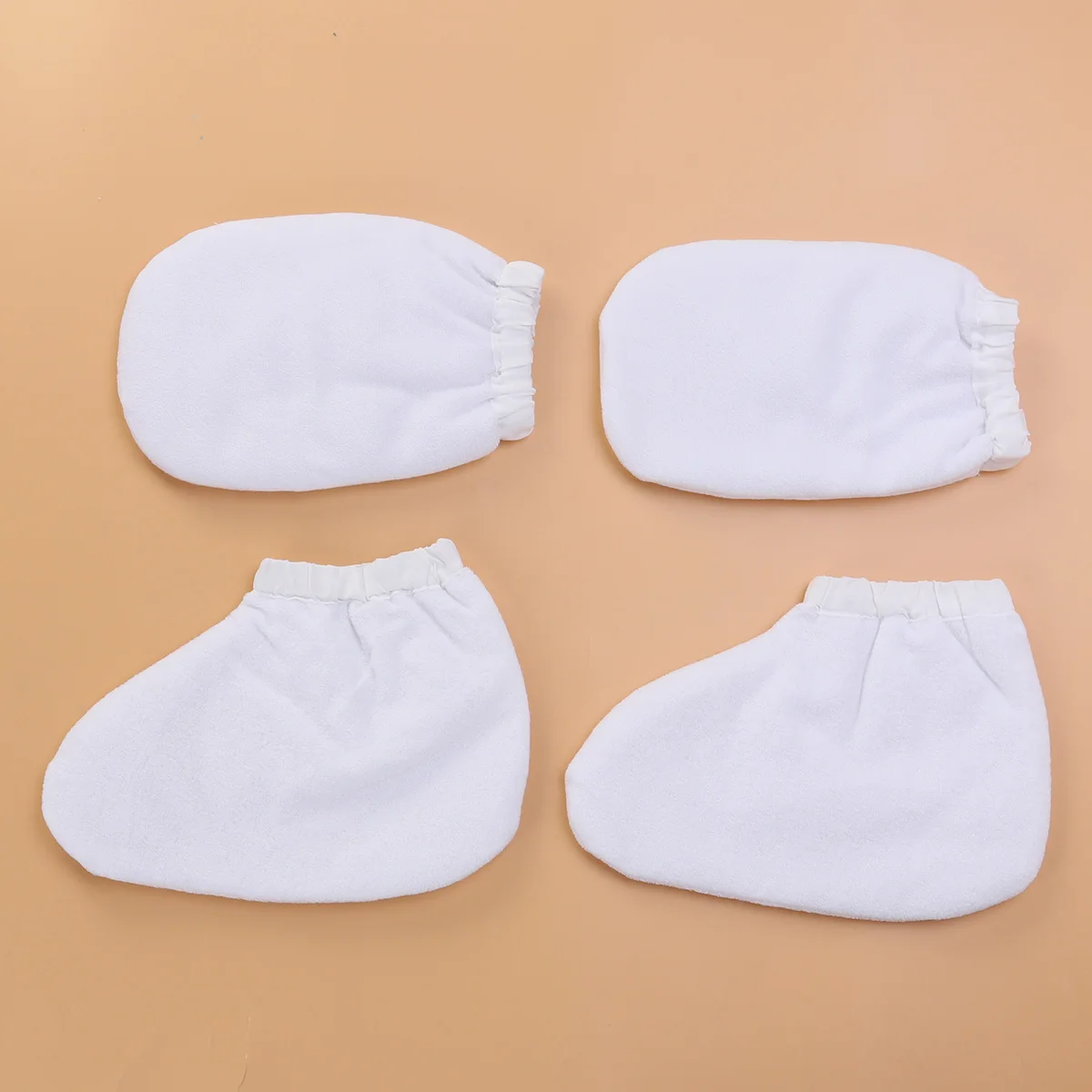 

2 Pairs Paraffin Wax Gloves Bath Mitts Thick Hand Foot Therapy Insulated Soft Cotton Cloth Washable Heat