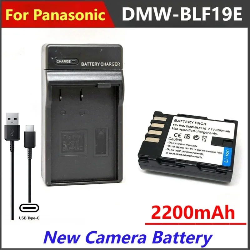 

2200mAh DMW-BLF19E DMW-BLF19 BLF19PP Camera Battery Charger For Panasonic Lumix DC GH3 GH4 GH5 G9 GH4K GH3K Batteria