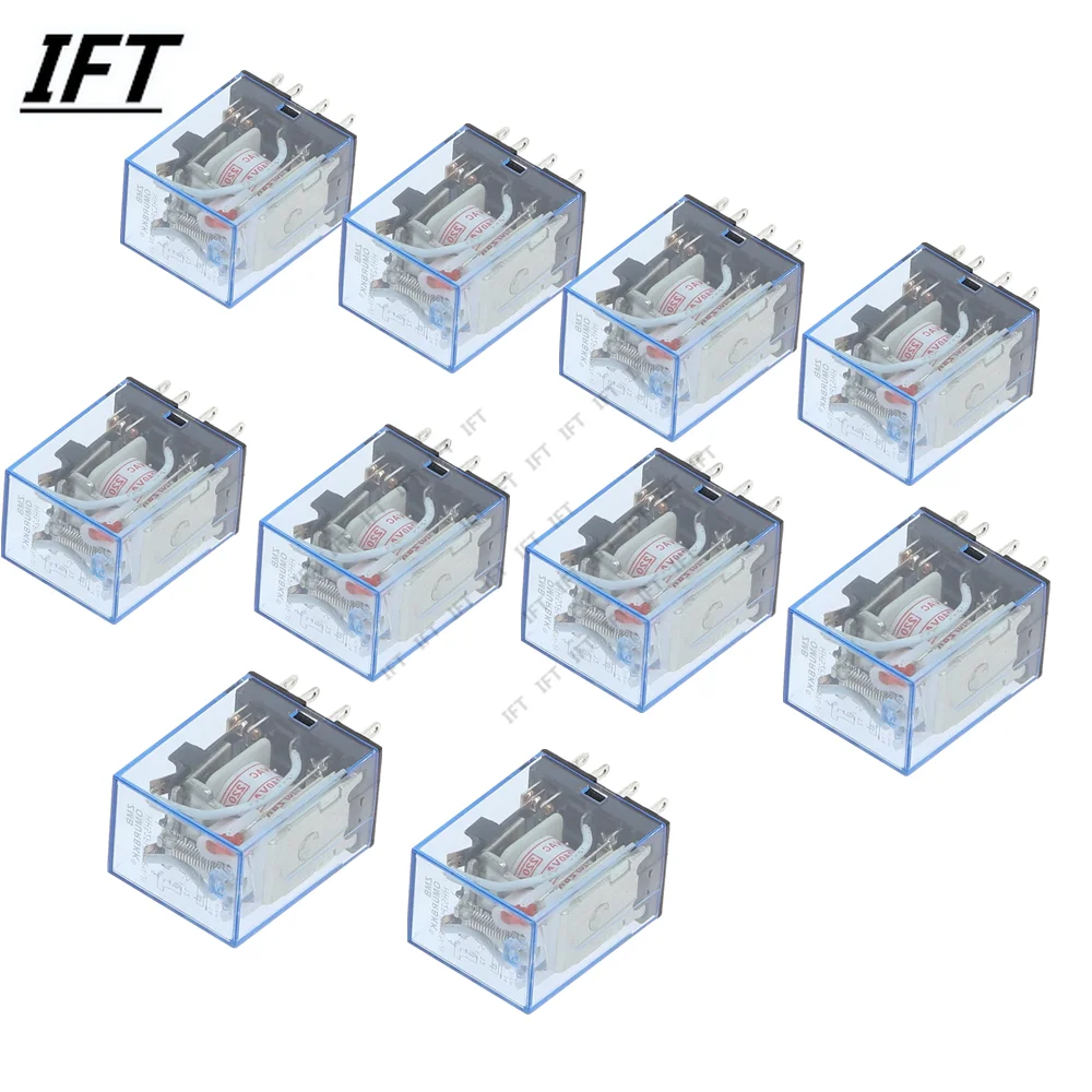 10pcs/Lot Power Relay MY2NJ 12V 24V 36V 110V 220V 380V AC Coil Miniature Relay DPDT 2NO 2NC 8 Pins 5A 240VAC MY2N-J HH52P