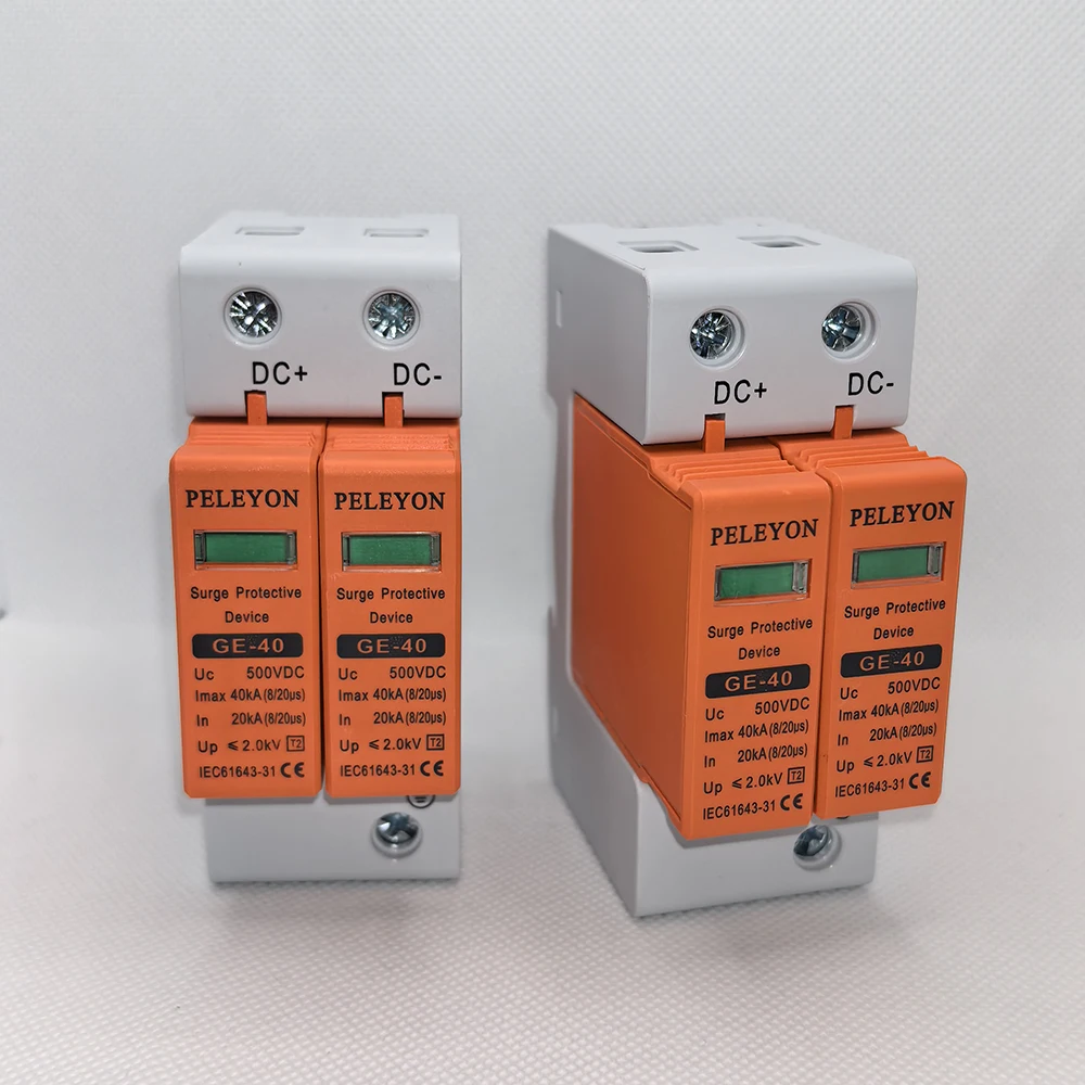 PELEYON 1PC 10KA~20KA SPD DC 1000V 20KA~40KA DC 500/600V Laranja Protetor de Surtos Residencial Dispositivo Protetor de Baixa Tensão