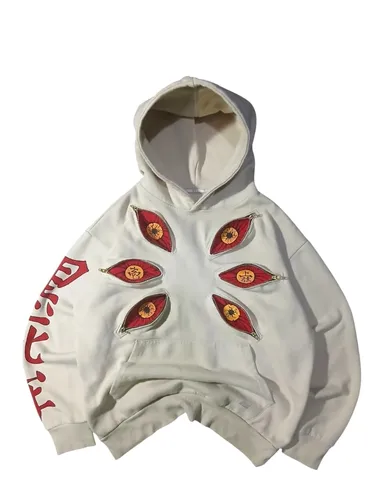 Sudaderas con capucha Punk Six Eyes Kokushibo con múltiples cremalleras, sudadera de diseño moderno Y2k, ropa de calle informal de gran tamaño, moda para parejas, Sudadera con capucha de Anime
