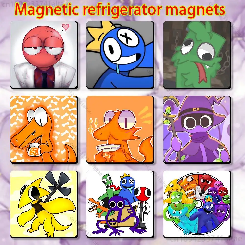 

R-Rainbow F-Friends Sign Fridge Magnets - Creative Miniature DIY Magnetic Decorations for Home Accessories