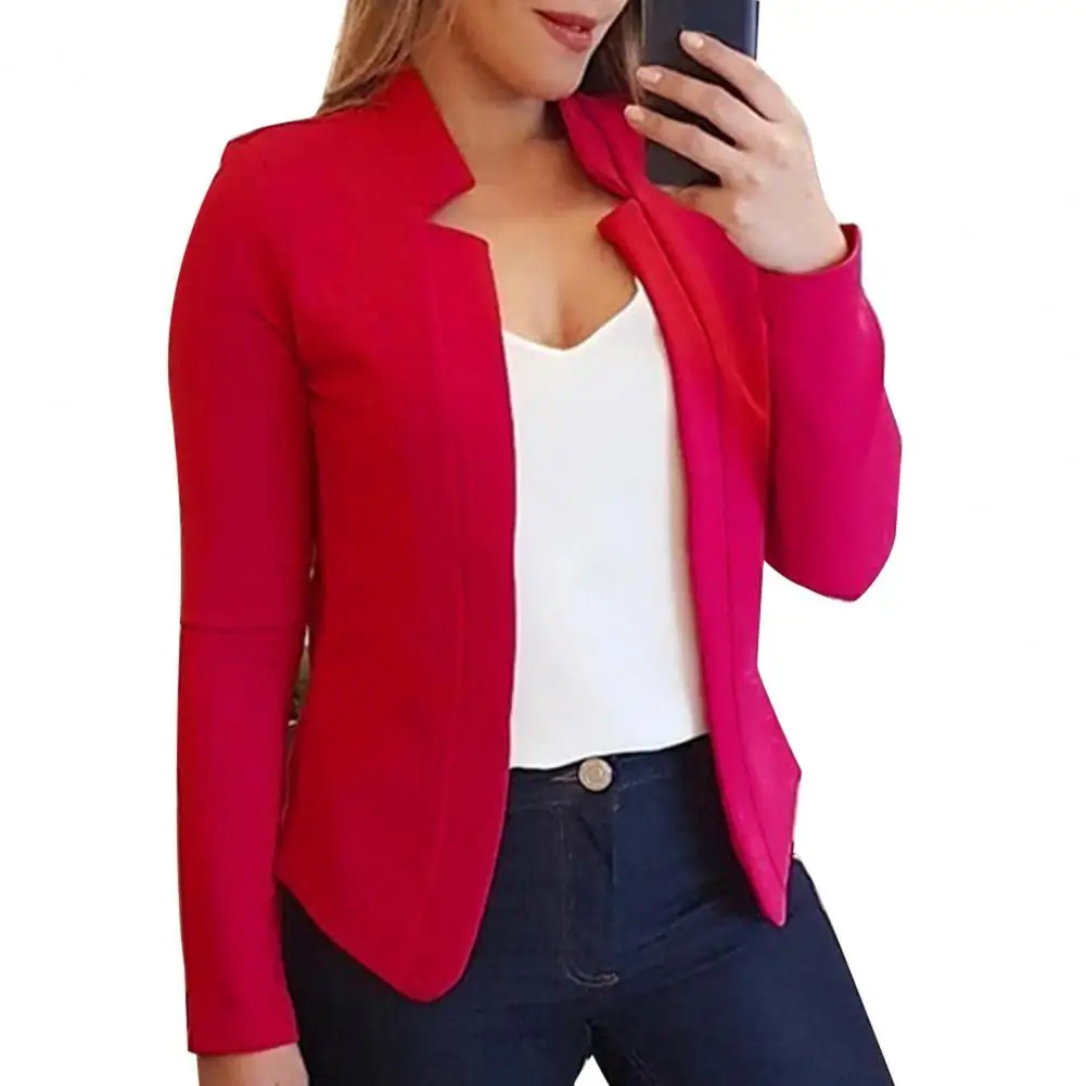 Chaqueta de oficina para mujer, Blazer de poliéster que combina con todo, traje de negocios, otoño e invierno