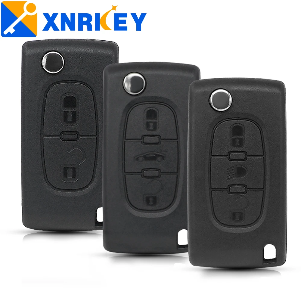 

XNRKEY Remote key Case for Peugeot 207 307 308 407 607 807 For Citroen C2 C3 C4 C5 C6 Flip Folding Car Key shell 2/3/4 Buttons