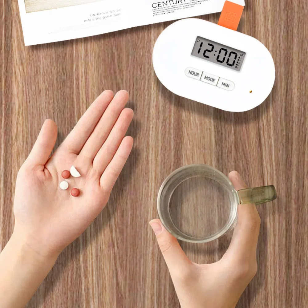 Kotak Pil Pintar Pengingat Alarm Waktu Nyaman 7 Hari Kotak Penyimpanan Dispenser Organizer Pil Bantuan Mengambil Obat Lansia