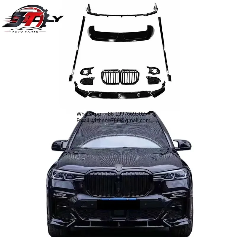New style CLY Black Knight Body Kit for BMW X7 G07 2019-2023 Front Lip + Diffuser + Side Skirts Upgrade Flash Sale