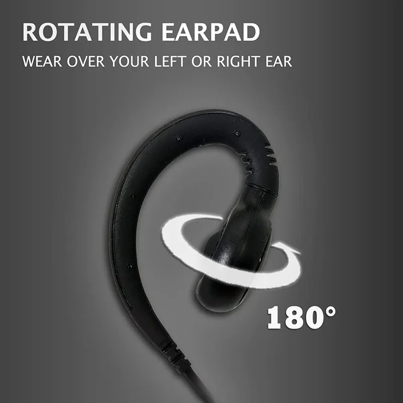 1-wire C-shape swivel earpiece, for Motorola CP88, cp100, cp200d, cls1110, cls1410, MAG one bpr40