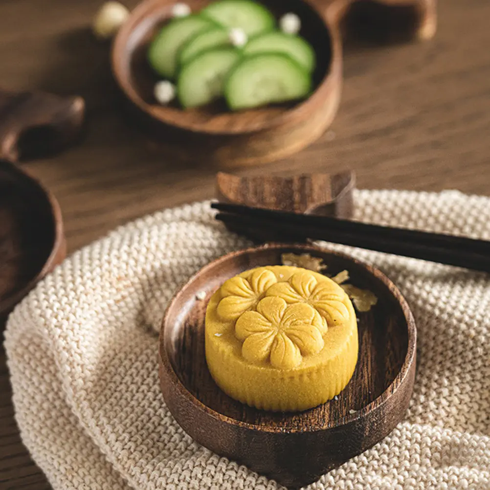 Plato de Madera con Forma de Pez para Salsas, Plato para Salsa de Soya, Mostaza, Condimento Agridulce Coreano, Madera Natural Premium