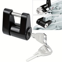 Heavy-Duty Black Hitch Coupler Lock for Ultimate Trailer Security, Easy Install,1/4 Inch Diameter, Anti-Theft and Durable Design