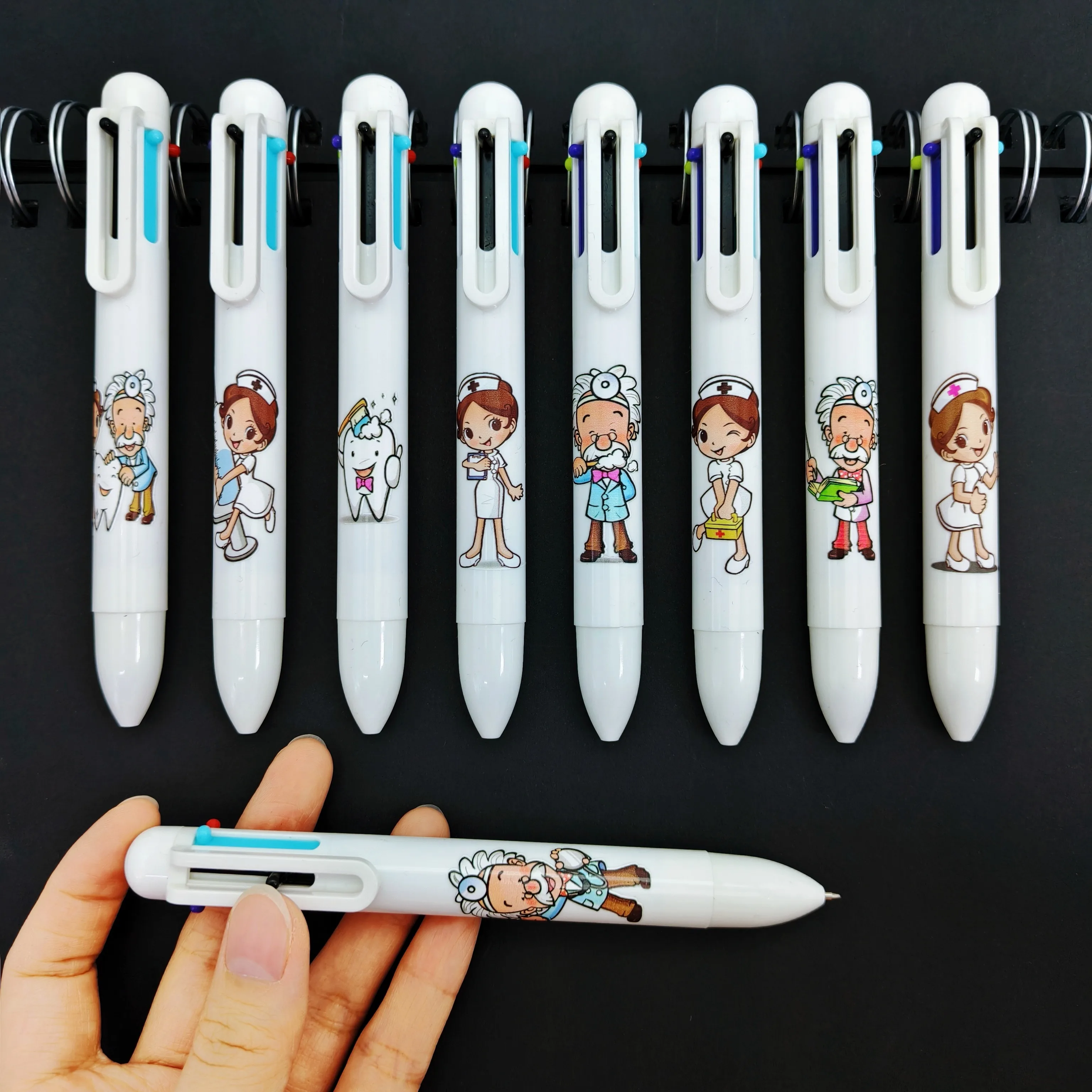 

10PCS/15PCS Dental Care Theme Multi color Ballpoint Pen World Love Teeth Day Six in One Ballpoint Pen