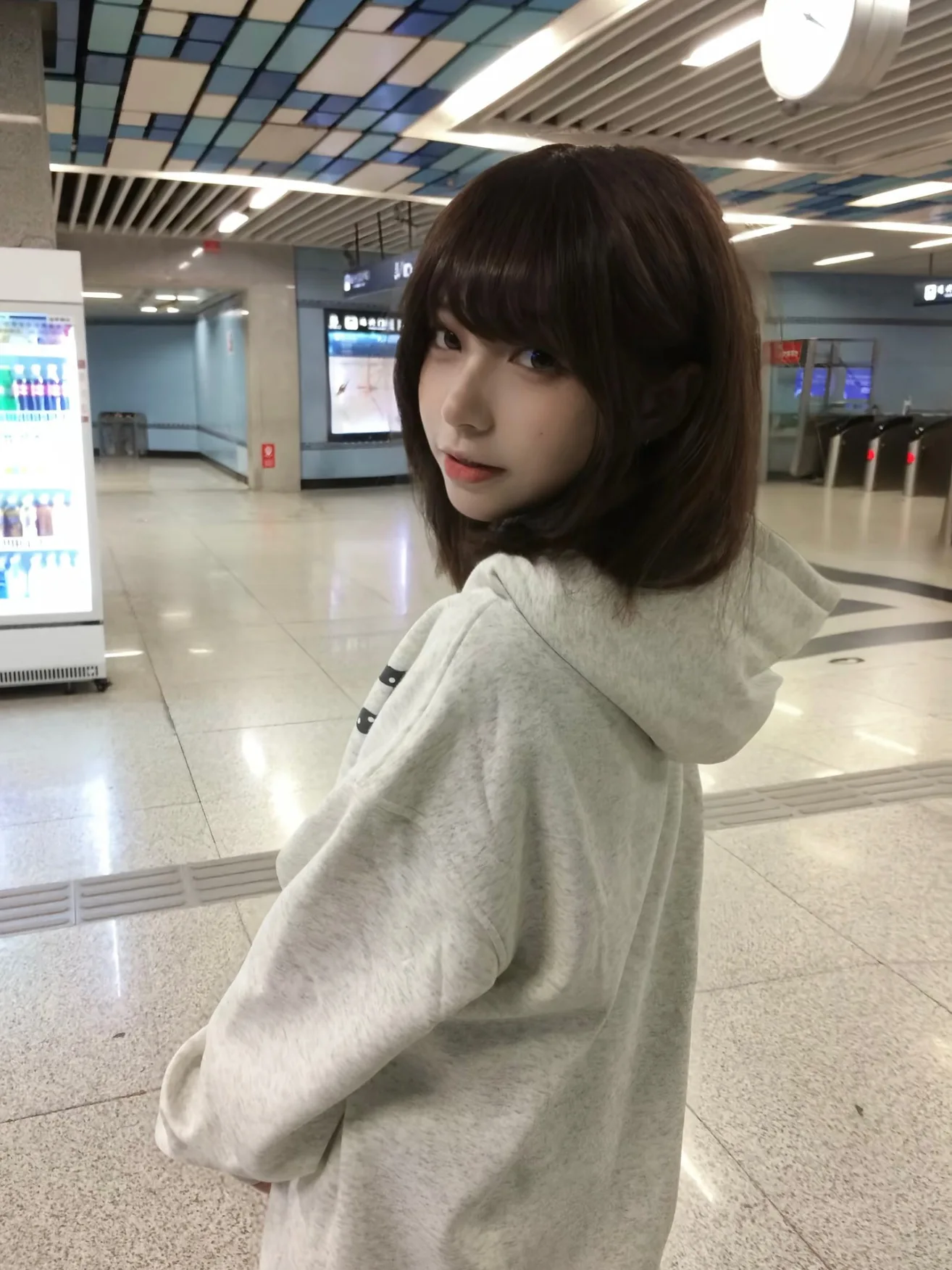 Korean Style Letter Note Polka Dot Embroidery Hoodie Women's Loose Lazy Style Top Coat Autumn Winter Couple Matching