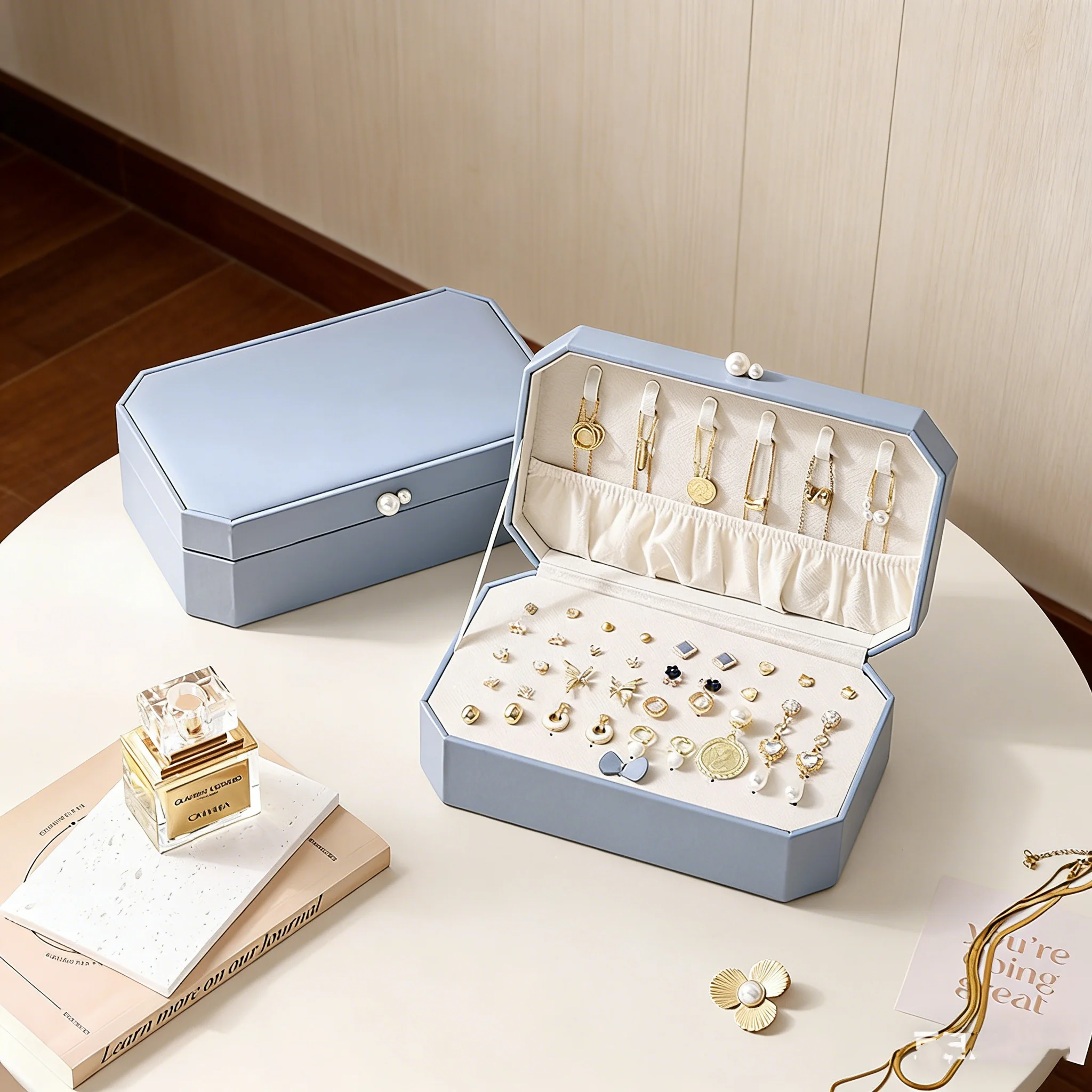 Small Travel Jewelry Box Women Girl Friend Gift Earrings Necklaces Rings And Stud Earrings A practical Storage Box for Jewelry