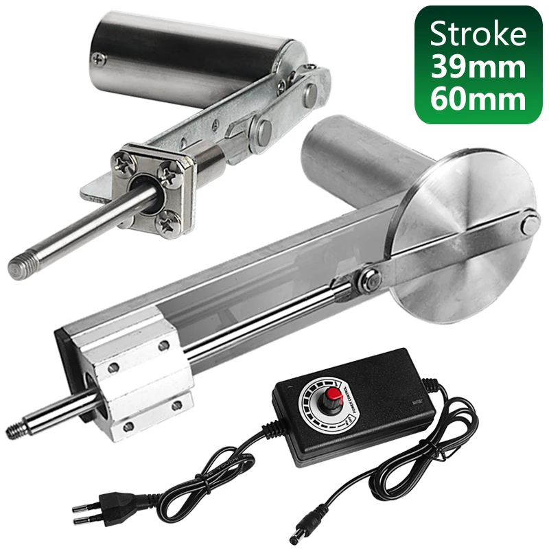 

New Reciprocating mechanism Stroke 39mm 60mm DIY Tool Parts All Metal Body Mini Telescopic Linear Actuator Speed Control