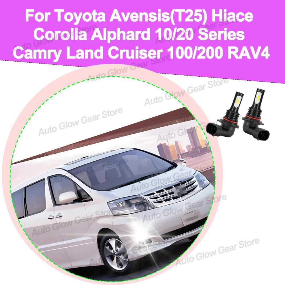 

2x LED Fog Light For Toyota Corolla Avensis T25 Hiace Alphard 10/20 Series Camry Tundra Land Cruiser 100/200 RAV4 Wish FogLamps