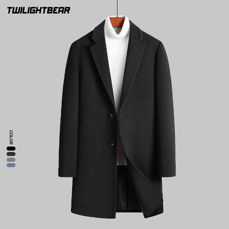 High Quality Men's Wool Coats Thicken Cotton-padded Overcoat Causal Winter Jacket Men Cloting Woolen Greatcoat A2F5903