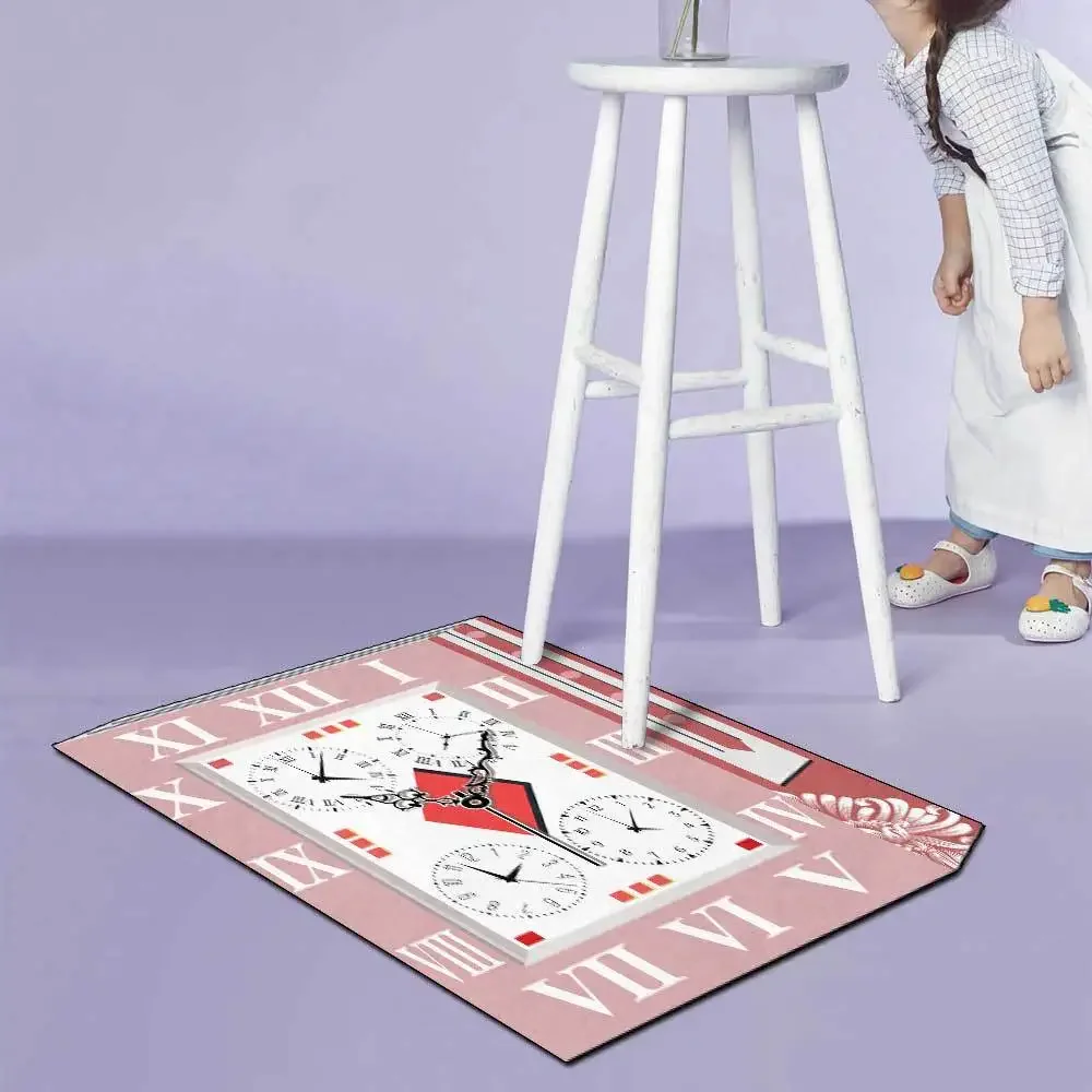 Fashion Retro Clock 3D Printed Carpets Living Room Large Area Rugs Bedroom Modern Home Living Room Decoration Washable Floor Mat