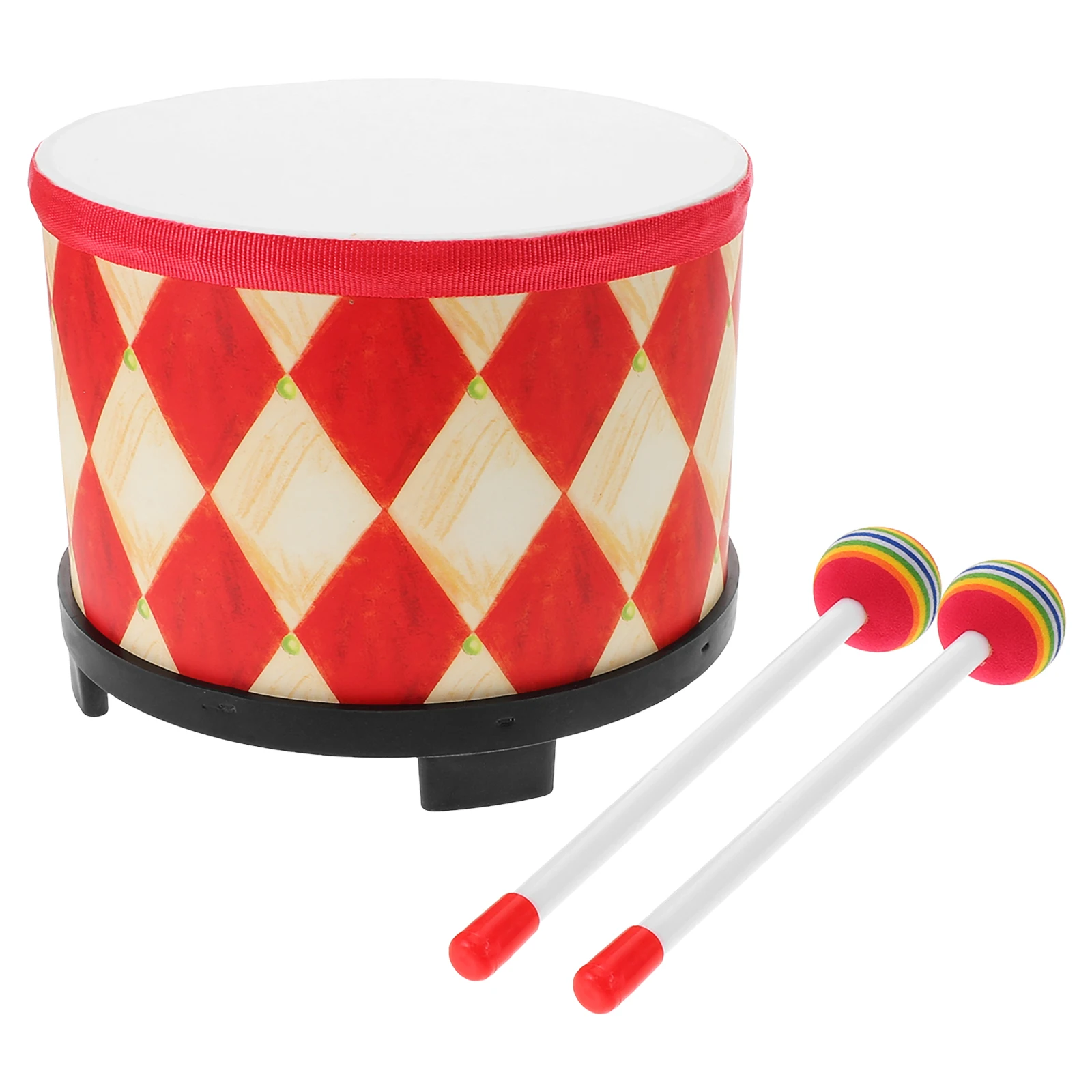 Juguete musical para niños, instrumento de percusión, herramienta educativa para niños, tambor de juguete, rejilla roja, Material de madera seguro