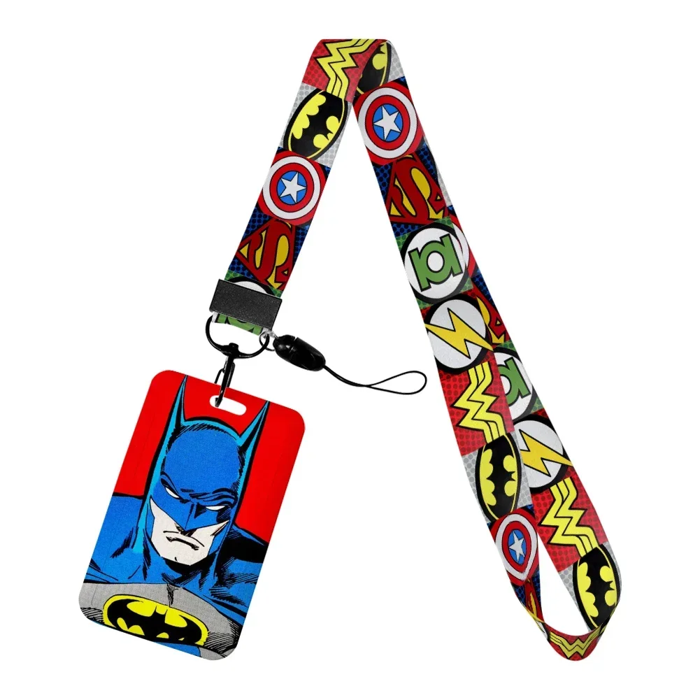 Kartun Karakter Film Marvel Pahlawan Penutup Kartu Pelajar Kampus Tas Leher Gantung Tempat Kartu Lanyard Tempat Kartu ID Gantungan Kunci