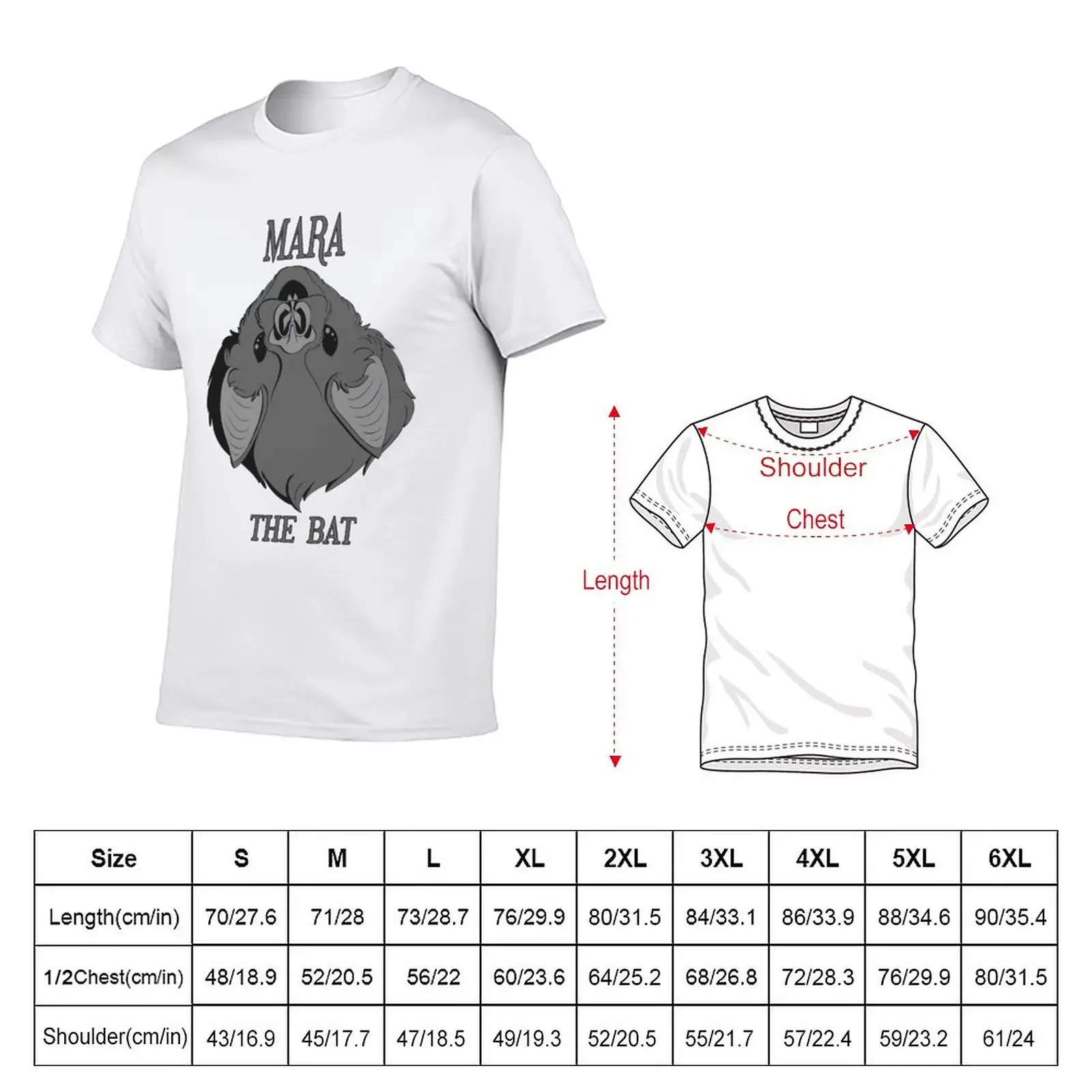 New Mara the Bat T-Shirt anime clothes vintage t shirt tees Aesthetic clothing Short sleeve tee men