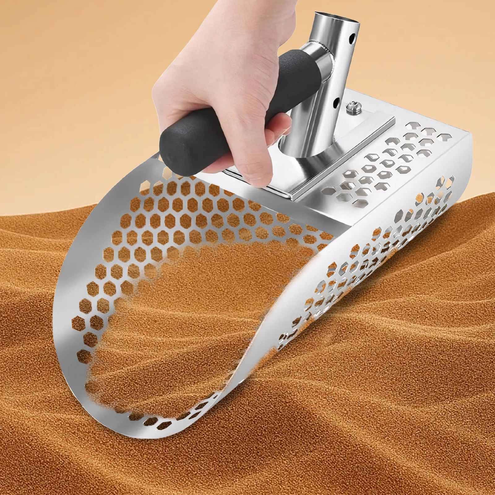 2-in-1 metaaldetectorschep Multifunctionele zandzeefschep Slijtvaste snelzeefschep voor onderwaterachtertuin