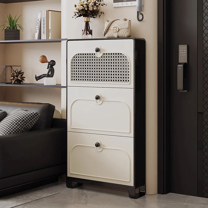 خزانة الأحذية العمودية الحديثة المنظم تخزين غرفة المعيشة المتنقلة صندوق عرض رف الأحذية الفاخرة مصمم موبليس أثاث المنزل #2