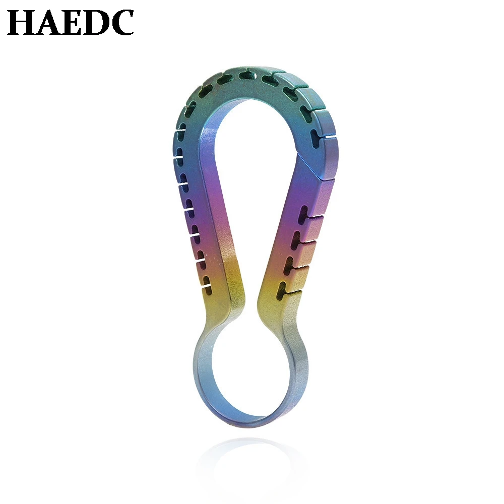 HADC Titanium Alloy Keychain High Elasticity Lightweight Keychain EDC Quick Hanging Belt Buckle